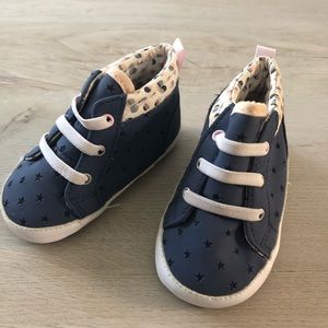 Obaibi Navy baby high top crib trainers, 6-12mths